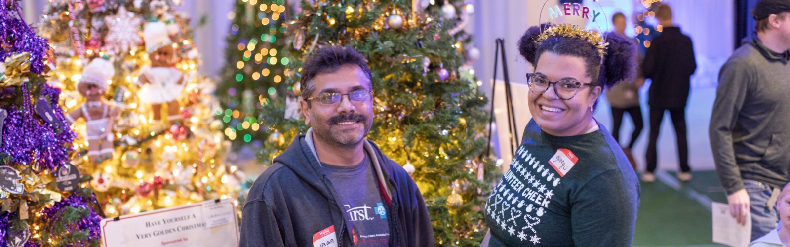 Two volunteers at Festival of Trees