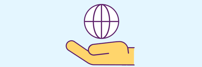 Globe in hand icon for funding
