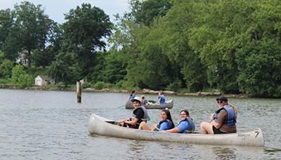 Campers in canoe