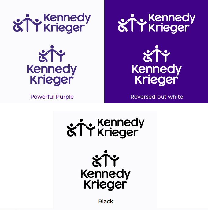 Image of the Kennedy Krieger logo in purple, white and black
