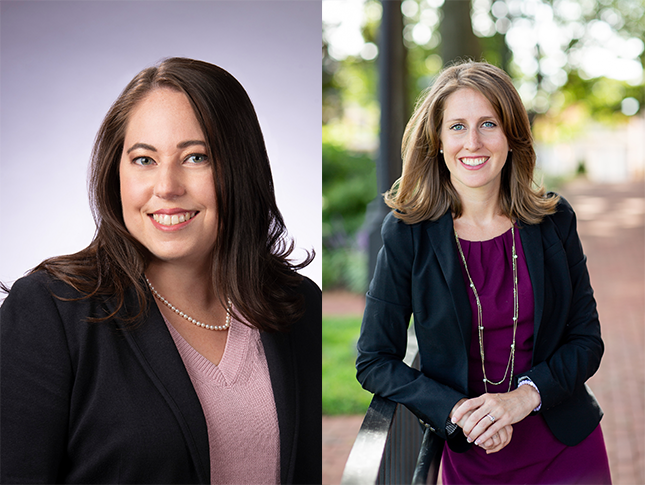 Headshots of Stacey Herman (left) and Emily Arneson (right).