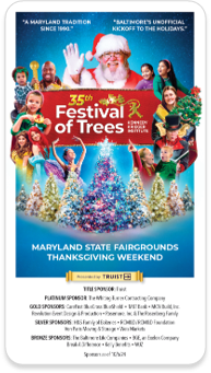 Front of the 35th Festival of Trees direct mail postcard.