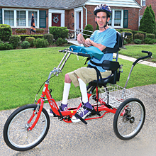 Kevin on an adaptive tricycle