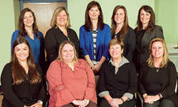 Nurse clinical care managers (back to front, left to right) Courtney Dunlow, Lisa Trotta, Heather Dean, Angela Huff, Kristine Mauldin, Maureen Kapinos, Barbara Bristol, Jody Luttrell and Pam Kramer.