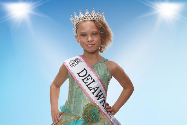 Kailyn photographed after winning the Little Miss Delaware 2018 pageant