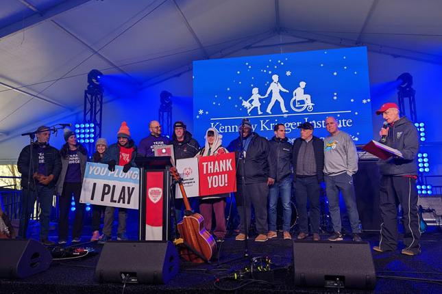 Kennedy Krieger Institute is honored with the Golisano Health Leadership Award from Special Olympics Maryland at the 2023 Maryland State Police Polar Bear Plunge.