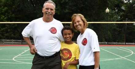 Gerry and Gwena Herman with a Bennett Blazers athlete.