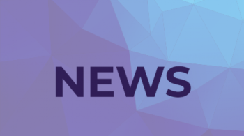 Purple and blue tile with the text NEWS. 