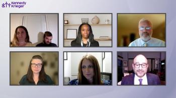 A screenshot from the webinar showing the panelists inside their respective windows in a video conference. 